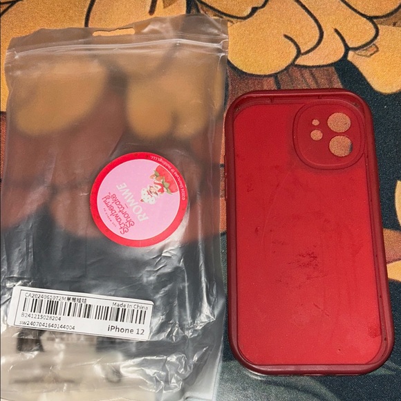 iPhone 12 Red Case with Strawberry Design - Picture 4 of 4